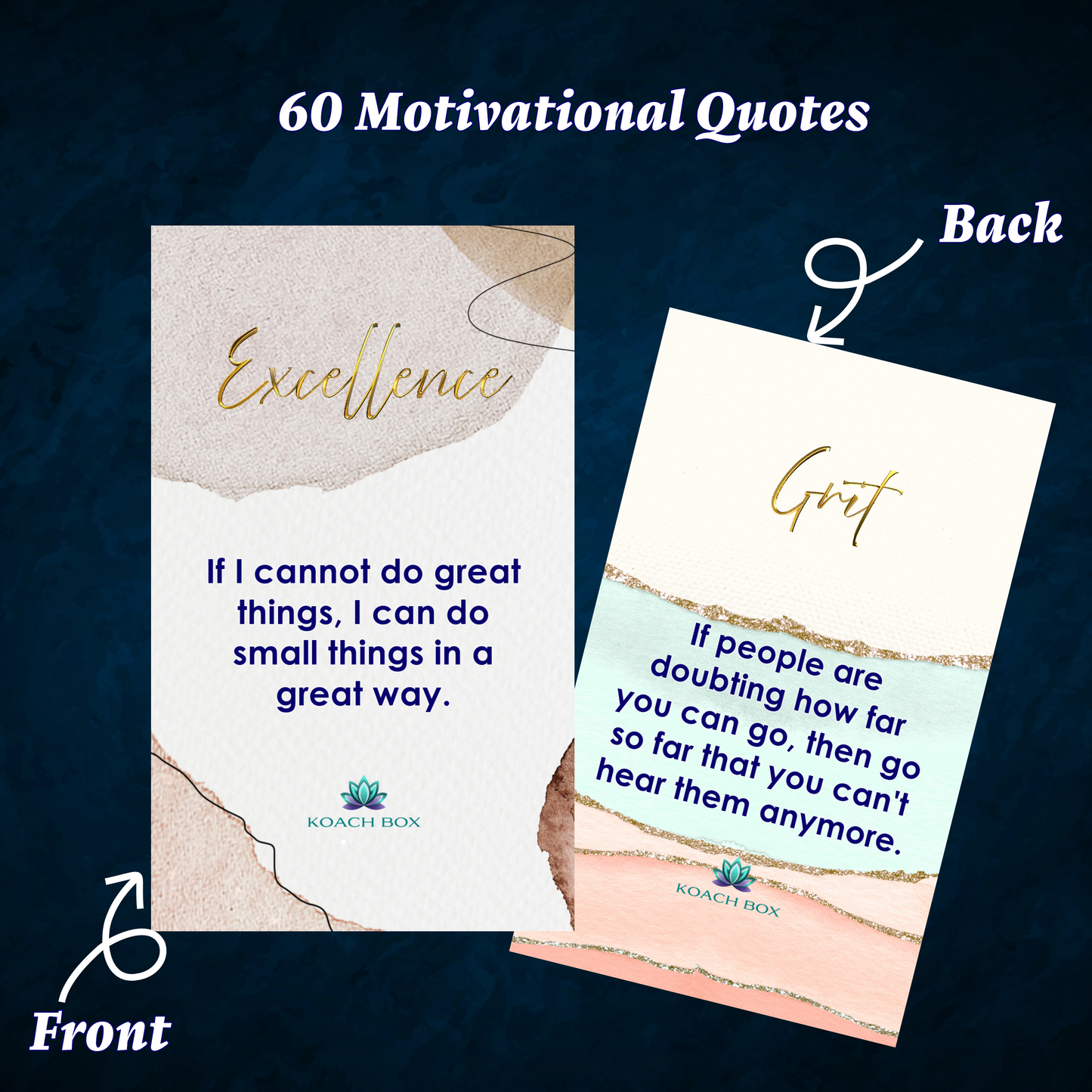 Motivational Quotes Cards (30 Cards deck with 60 quotes)